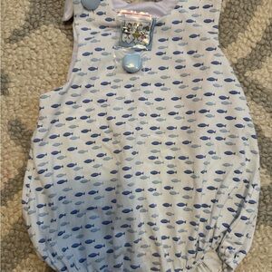 Blue Fish Print Kids Bodysuit